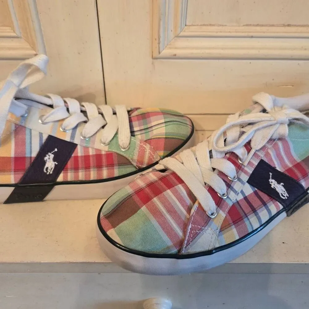 Ralph Lauren Polo Madras Plaid Sneaker Boys size 7